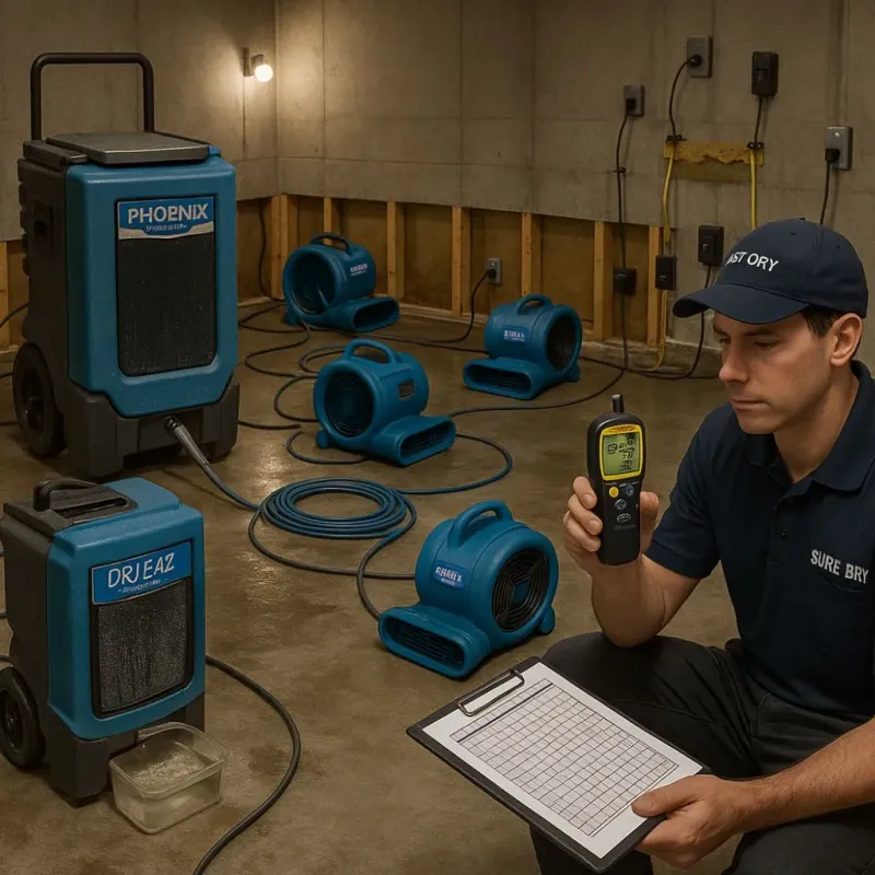 Structural Drying and Dehumidification process in San Bernardino County, CA